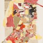„Fachwerkhaus“: Collage auf Vlies, genäht